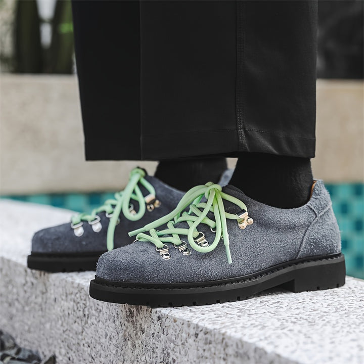 Fuzzy Lace-Up Derby Shoes
