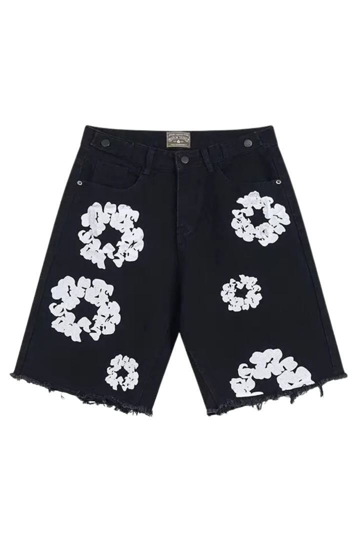 Floral Denim Shorts