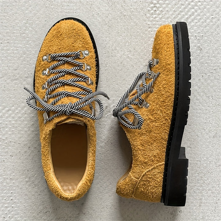 Plush Casual Lace-Up Derby Shoes