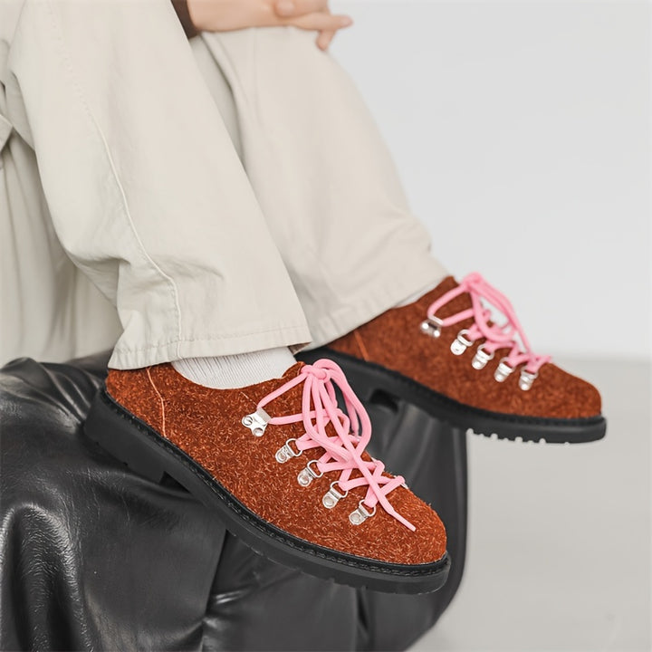 Shaggy Lace-Up Derby Shoes
