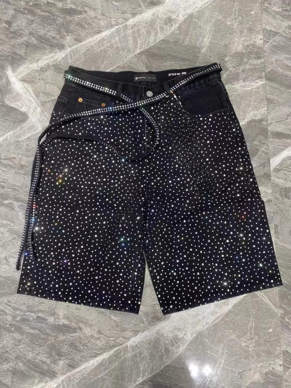 Stone Denim Shorts