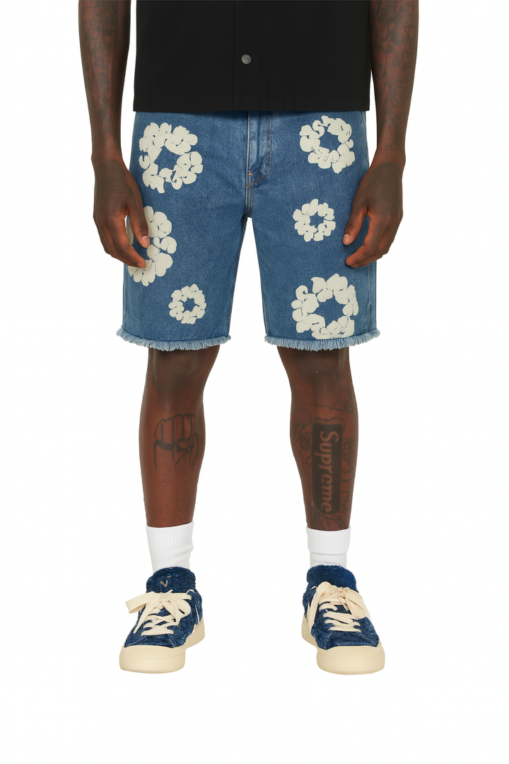 Floral Denim Shorts