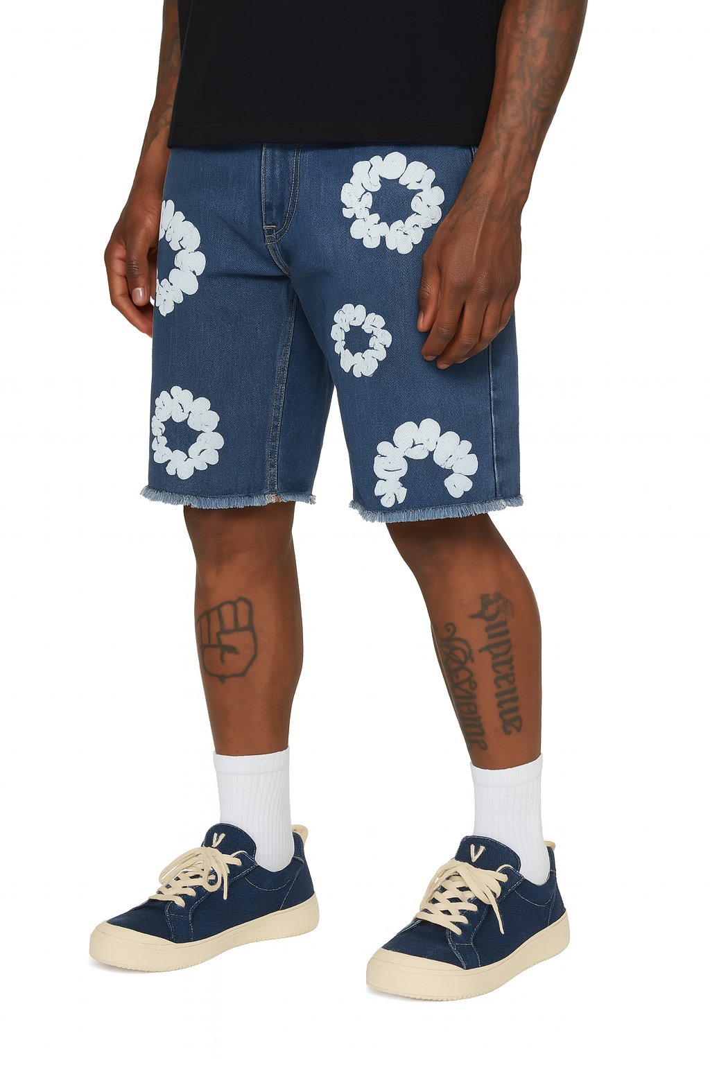 Floral Denim Shorts