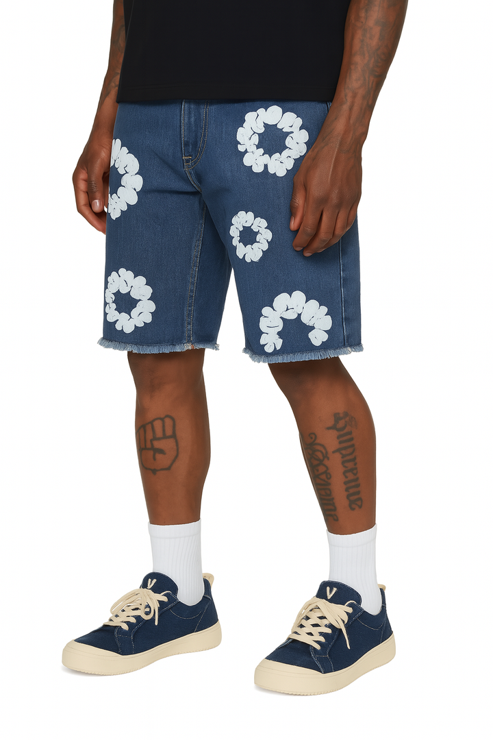 Floral Denim Shorts