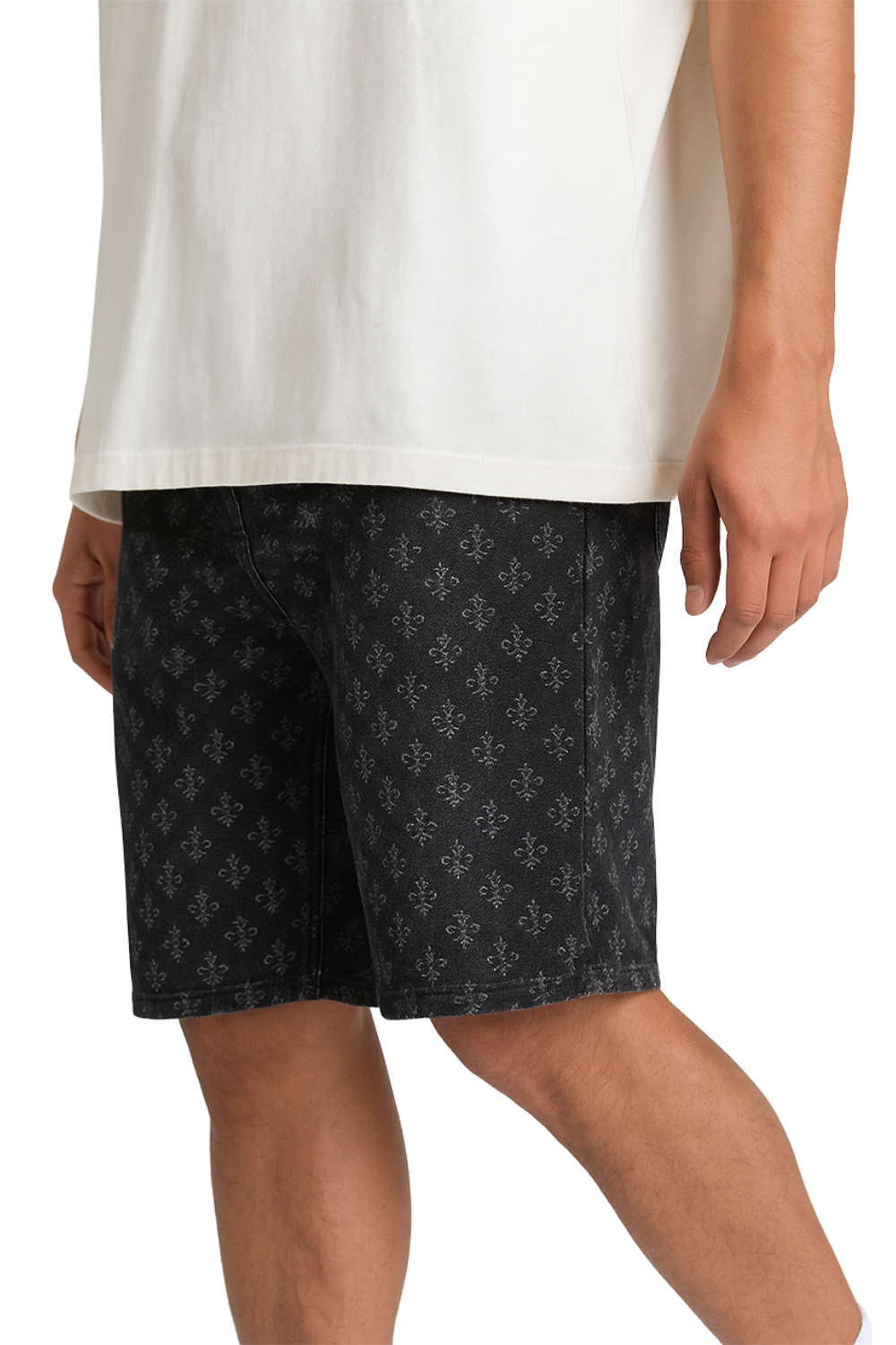 Embroidered Denim Shorts
