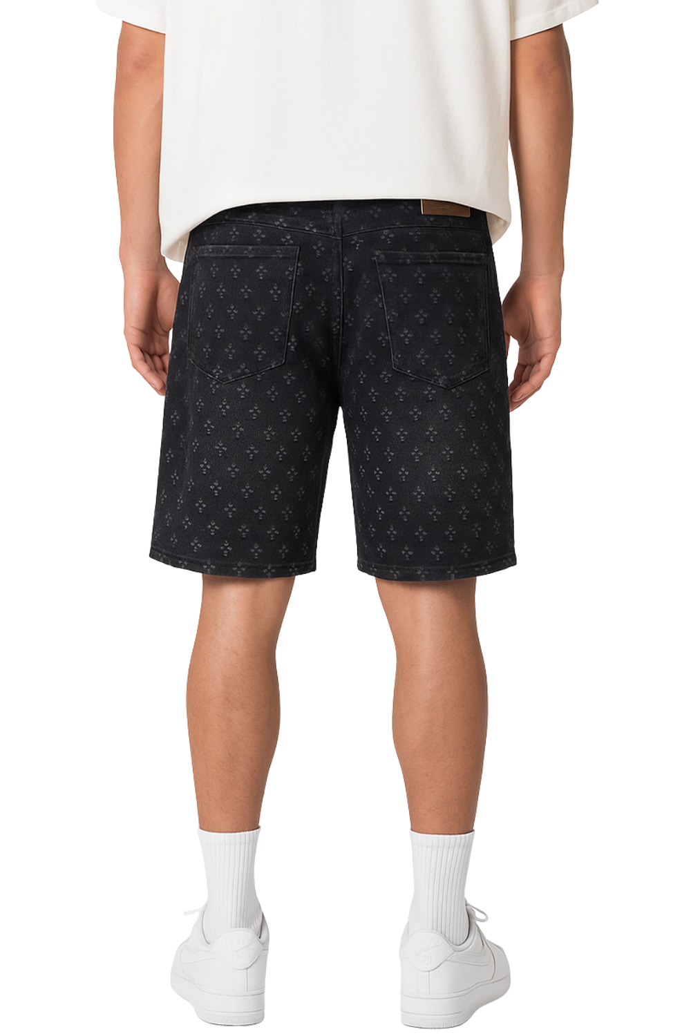 Embroidered Denim Shorts