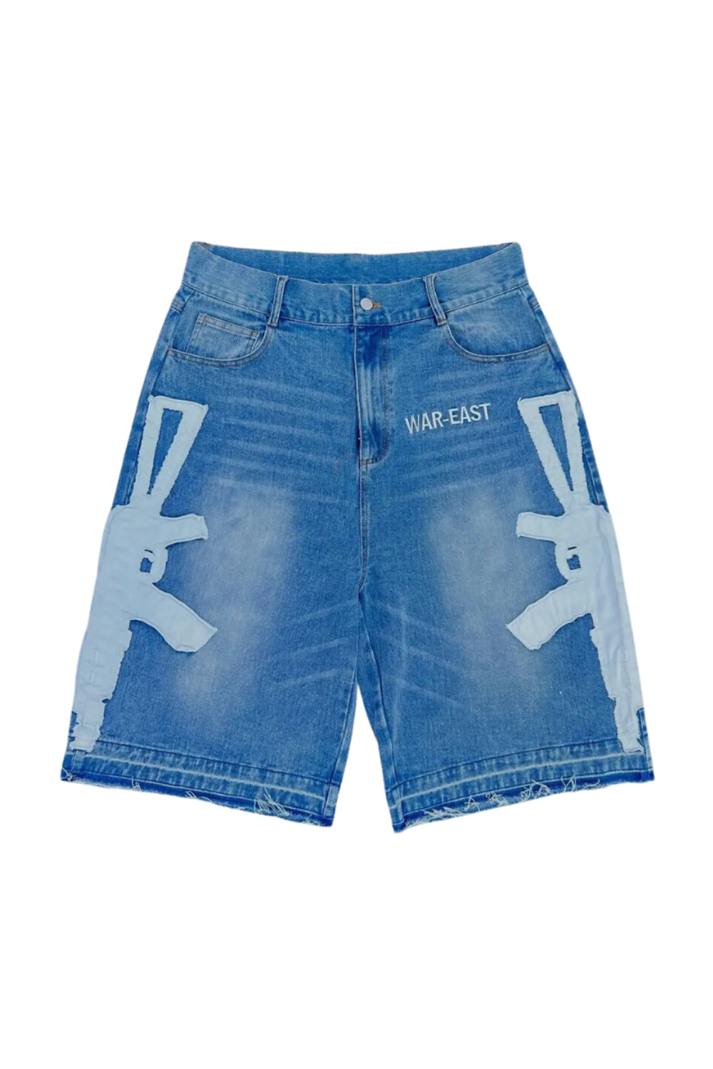 Graphic Denim Shorts