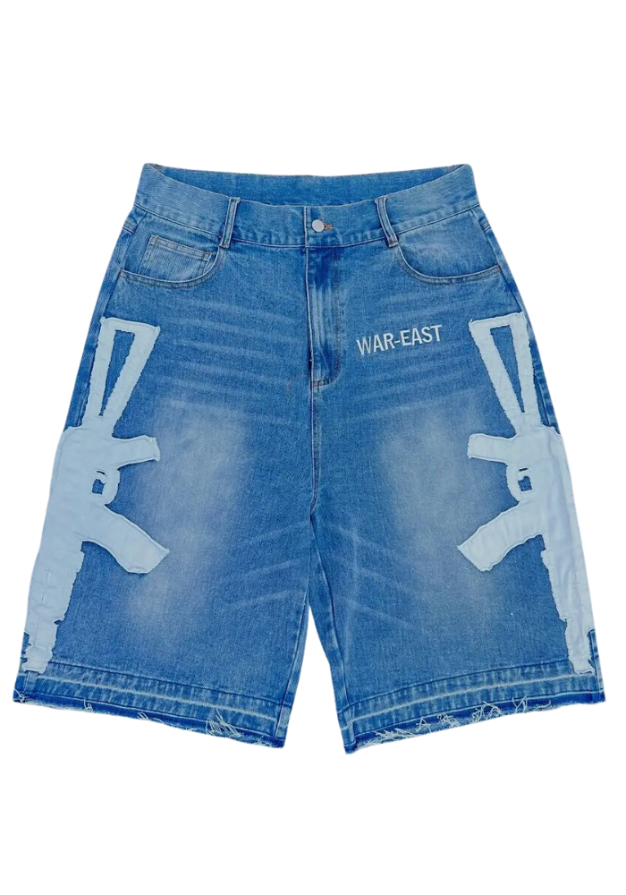 Graphic Denim Shorts
