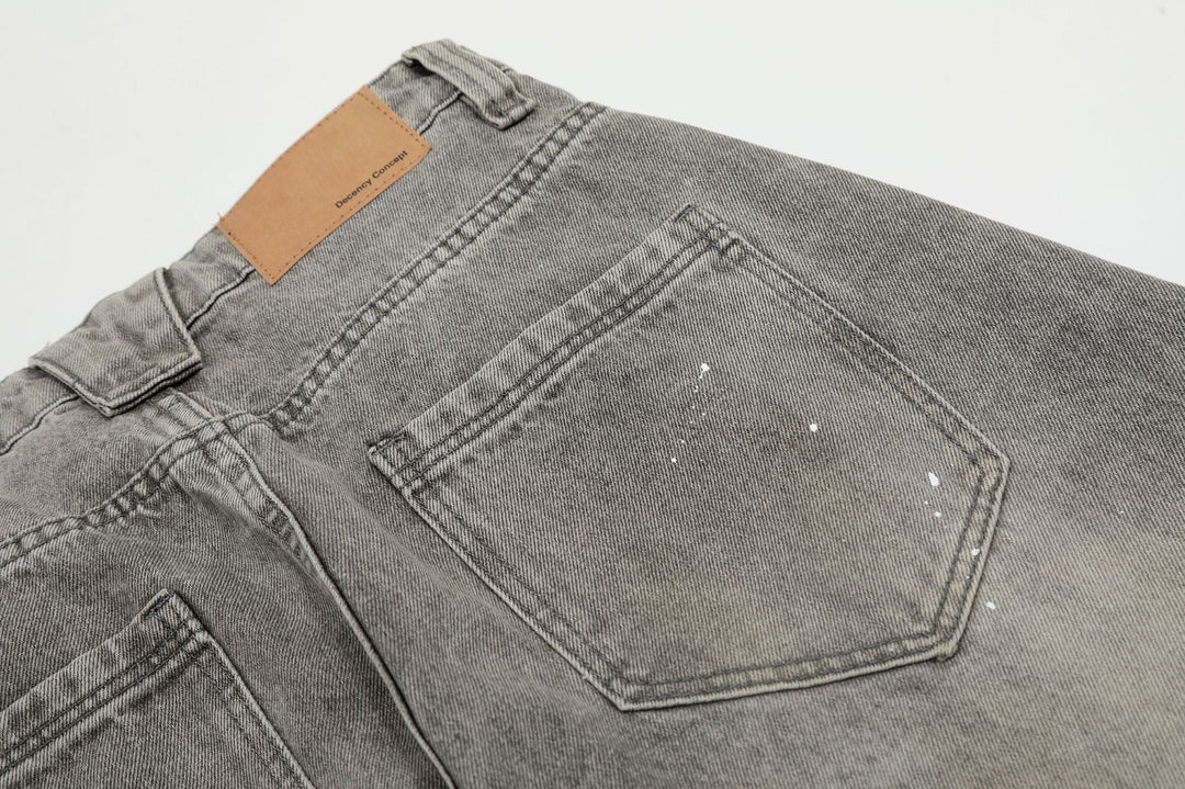 Faded Splatter Wide Jeans