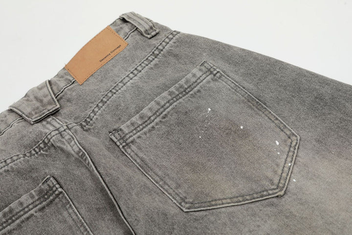 Faded Splatter Wide Jeans