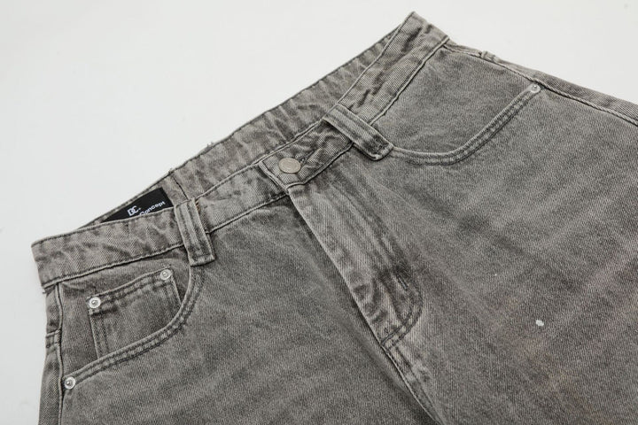 Faded Splatter Wide Jeans