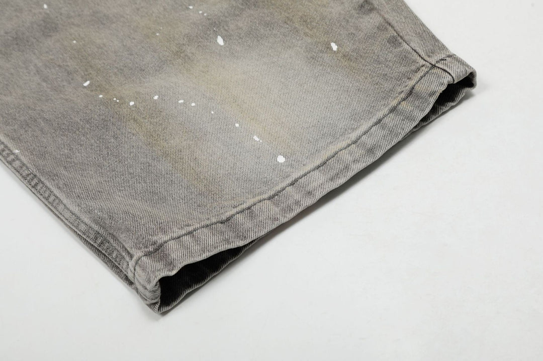 Faded Splatter Wide Jeans