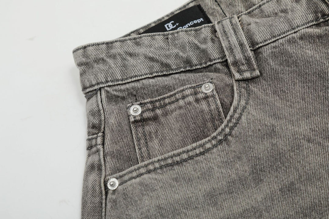 Faded Splatter Wide Jeans