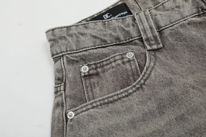 Faded Splatter Wide Jeans