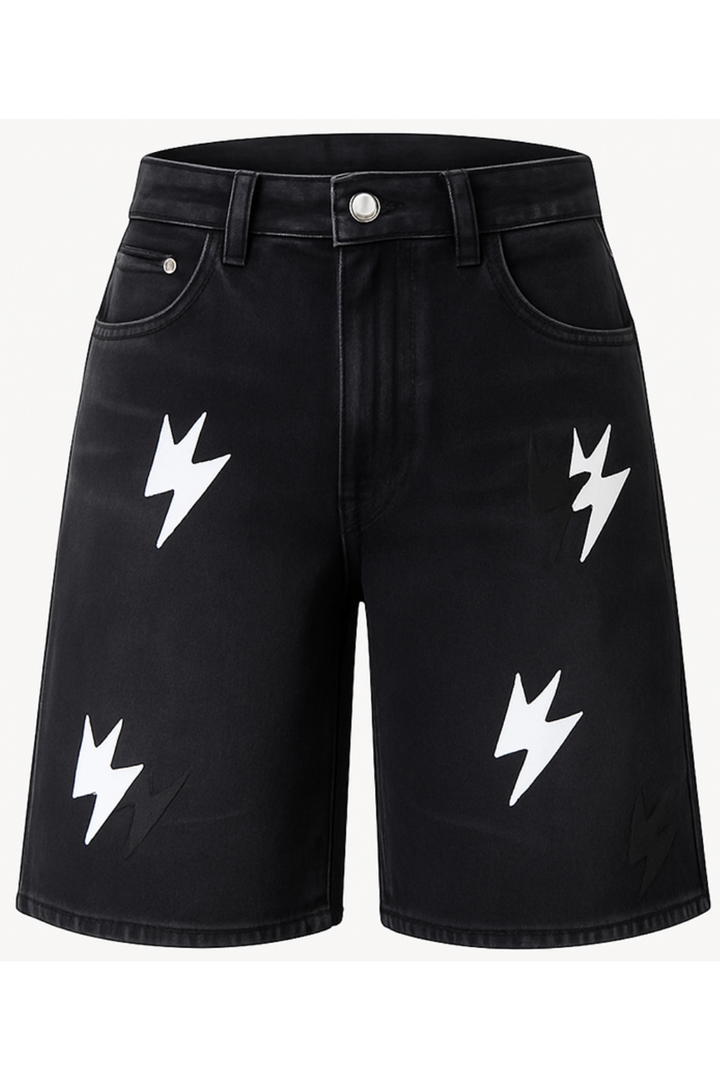 Lightning Denim Shorts