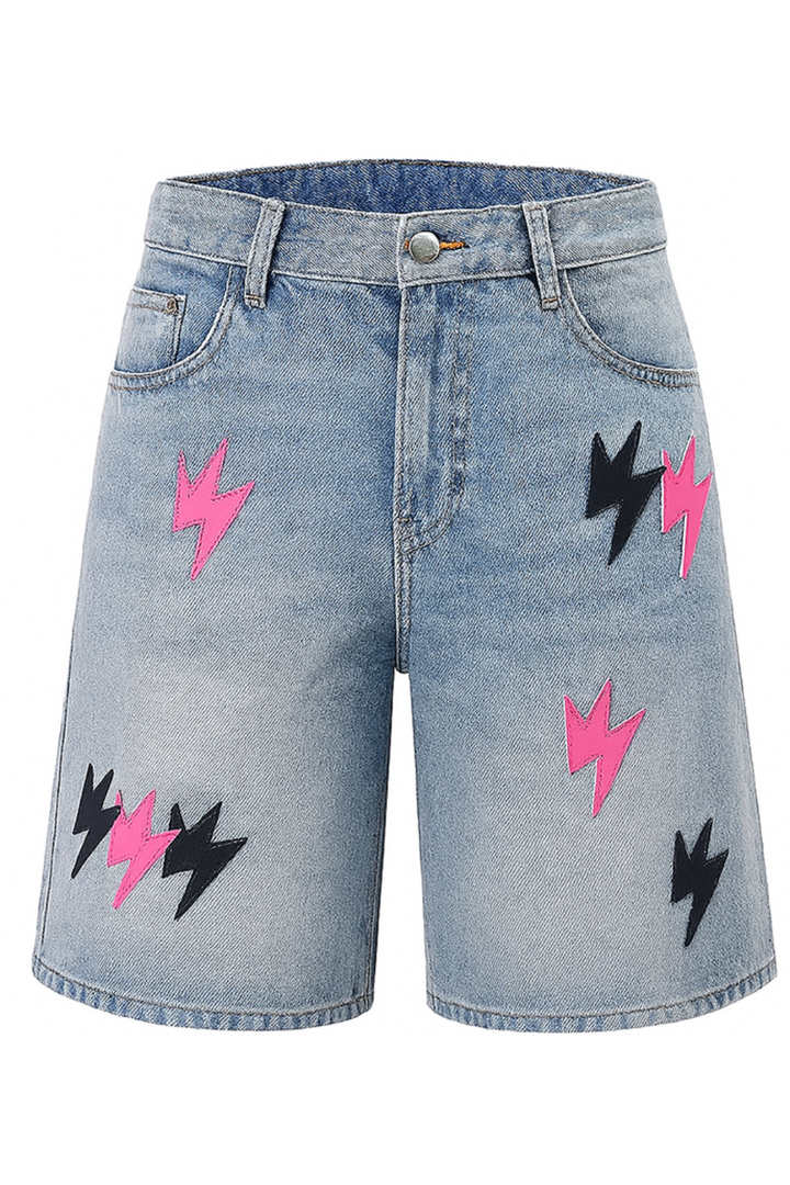 Lightning Denim Shorts