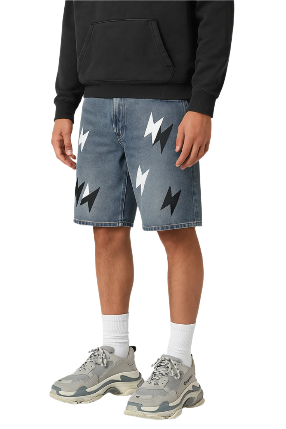 Lightning Denim Shorts