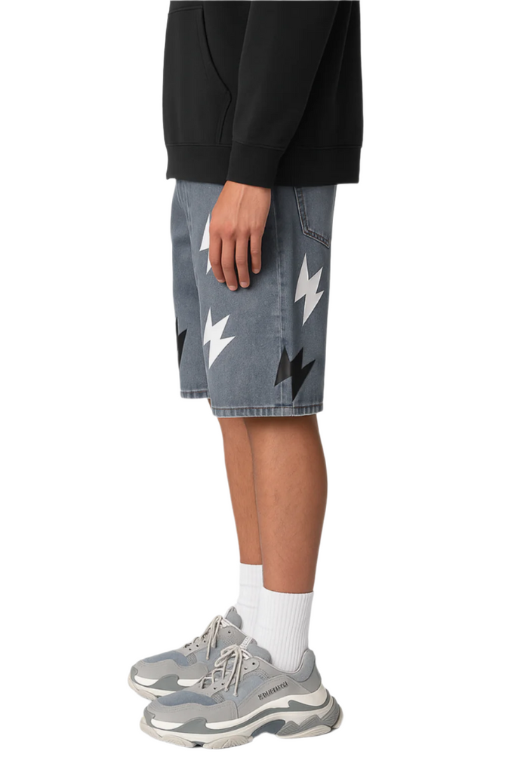 Lightning Denim Shorts
