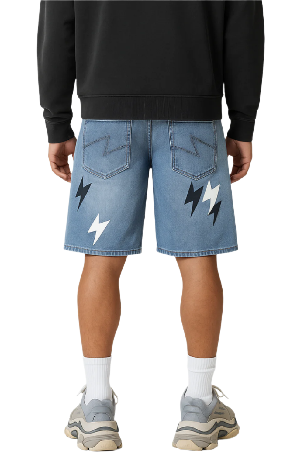 Lightning Denim Shorts