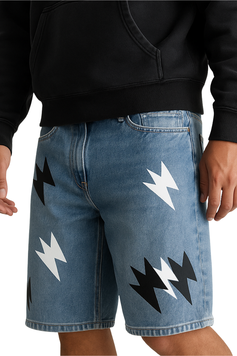 Lightning Denim Shorts
