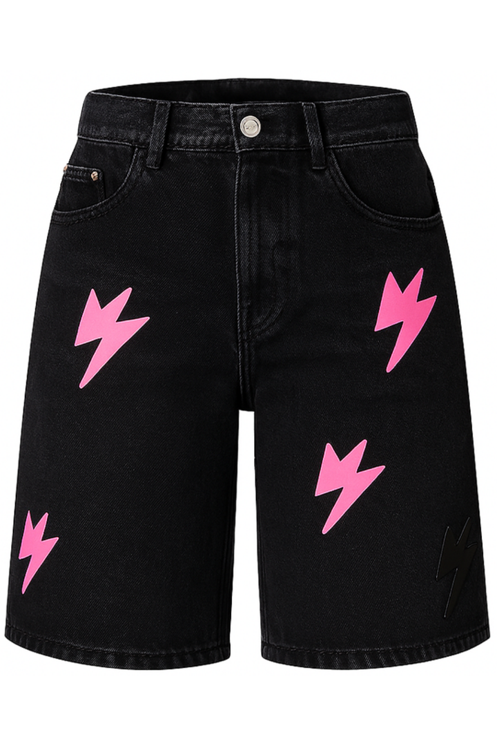 Lightning Denim Shorts