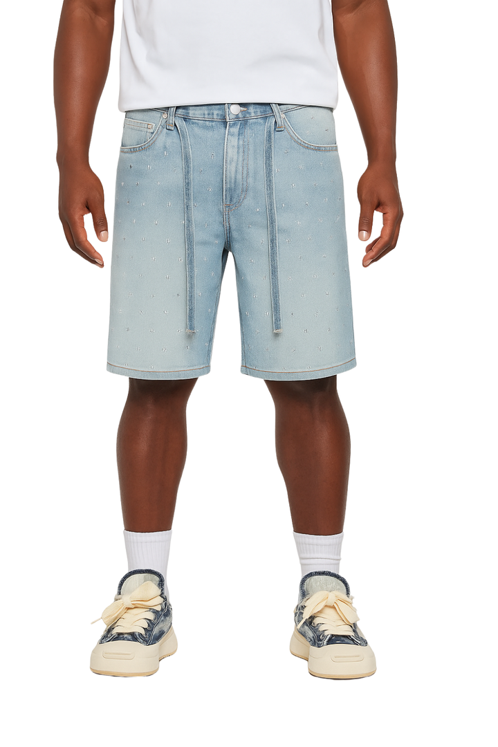 Crystal Wash Denim Shorts