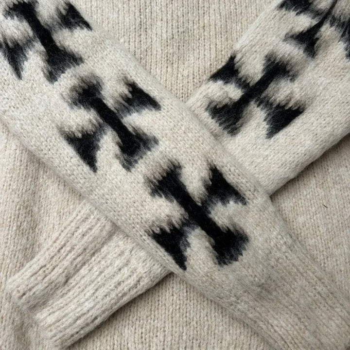 Cross Pattern Knitted Sweater