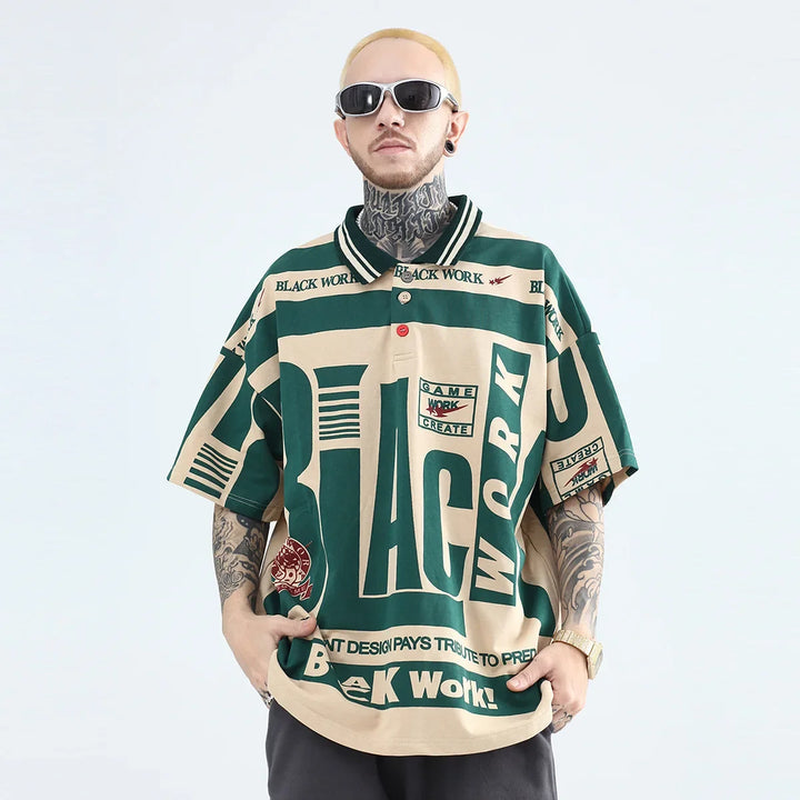 Black Work Polo Jersey