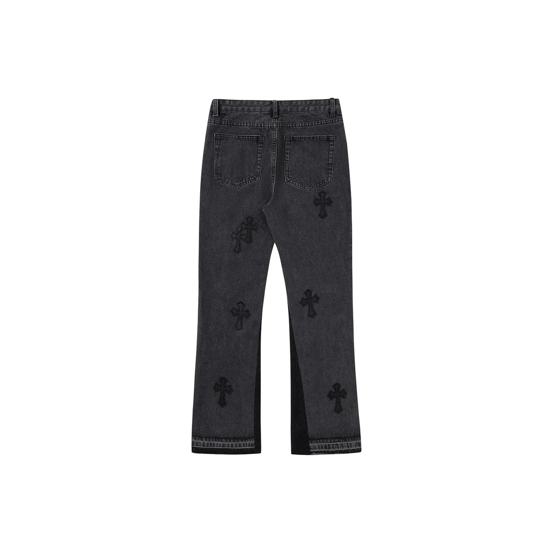 Patchwork Cross Denim Pants
