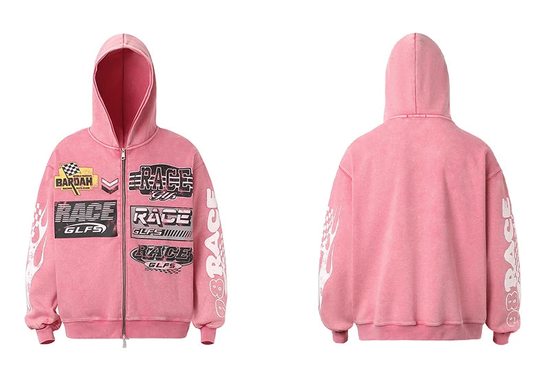 Racing Graphic Zip Hoodie