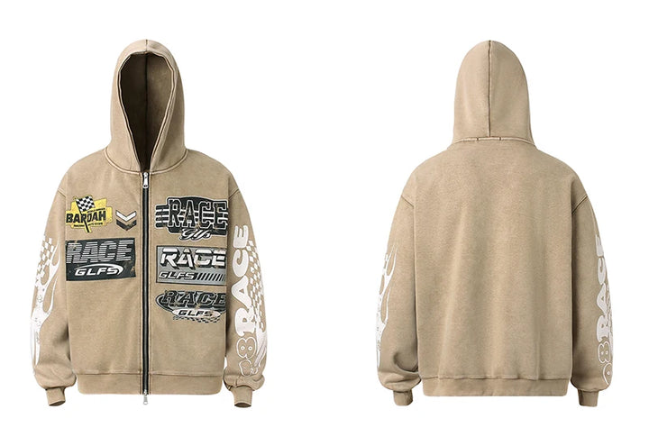 Racing Graphic Zip Hoodie