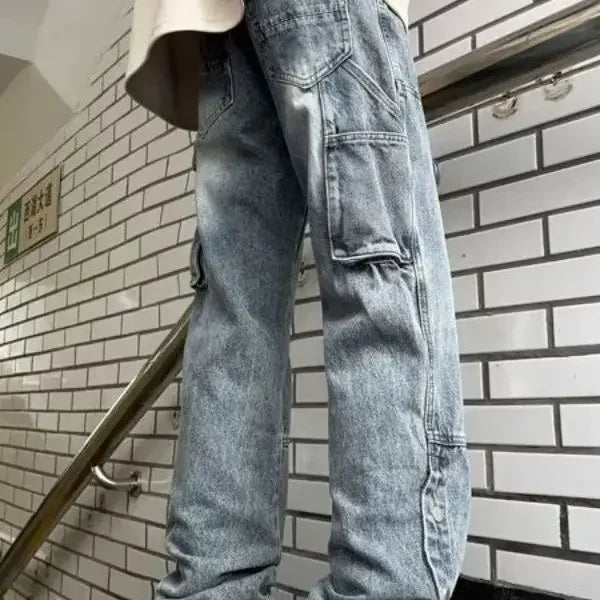 Cargo Style Denim Pants