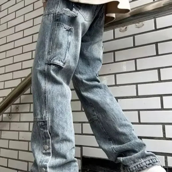 Cargo Style Denim Pants