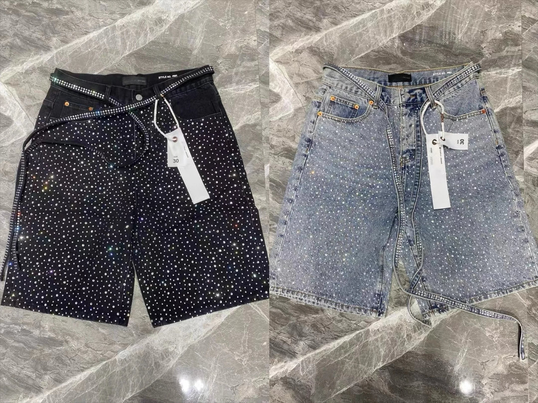 Stone Denim Shorts