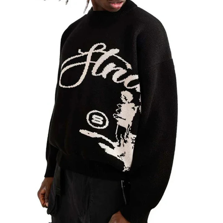 Abstract Graphic Knit Sweater