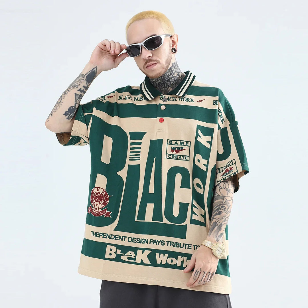 Black Work Polo Jersey