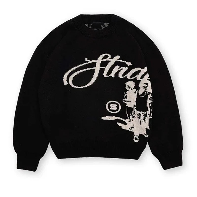 Abstract Graphic Knit Sweater