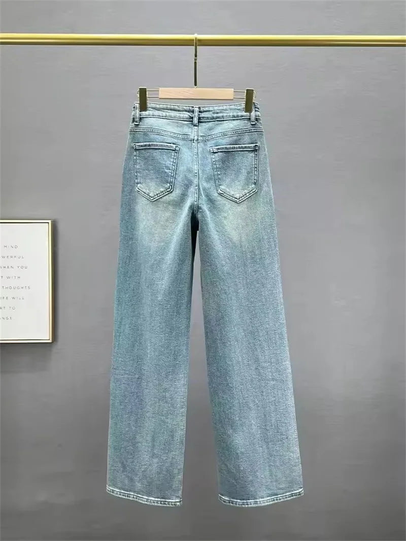 Embellished Sparkle Denim Pants
