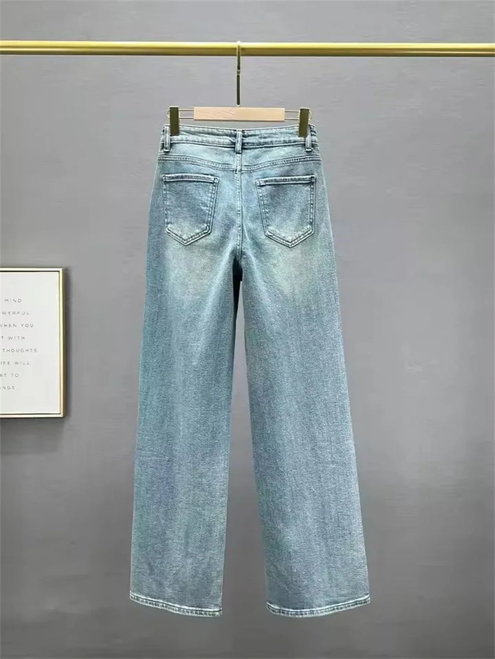 Embellished Sparkle Denim Pants