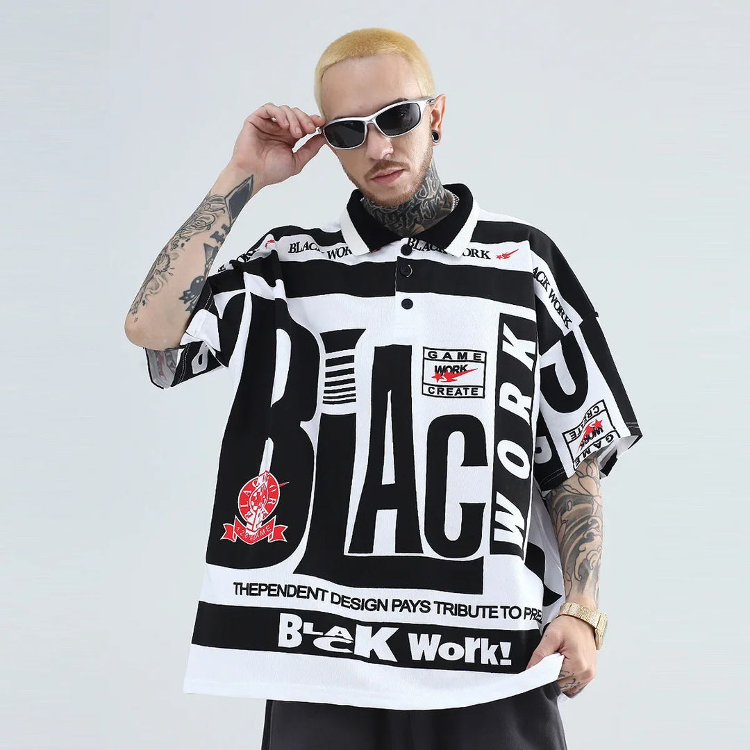 Black Work Polo Jersey