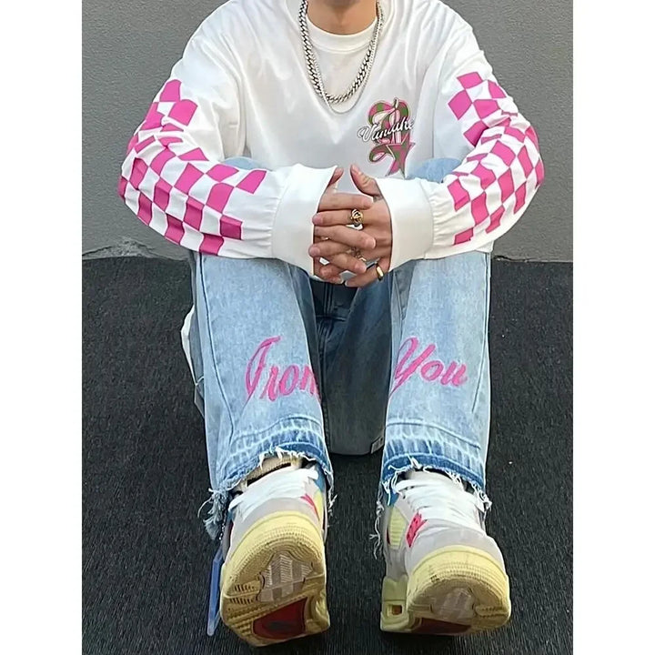 Drip Hem Straight Jeans