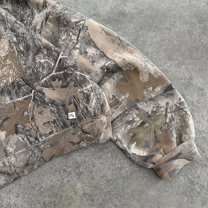 Retro Hoodie Camouflage Print Sweatshirts