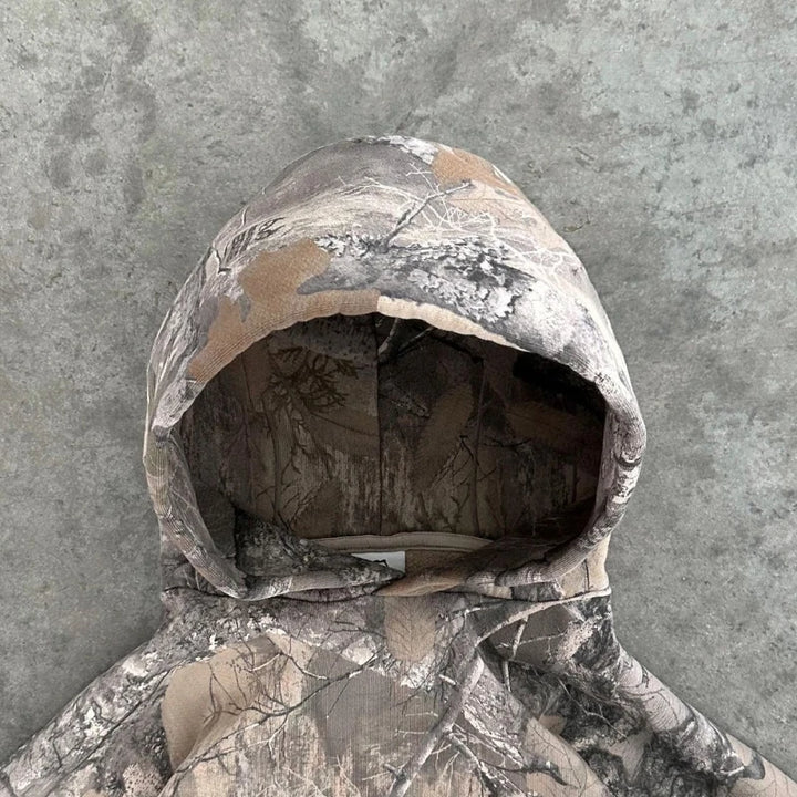 Retro Hoodie Camouflage Print Sweatshirts