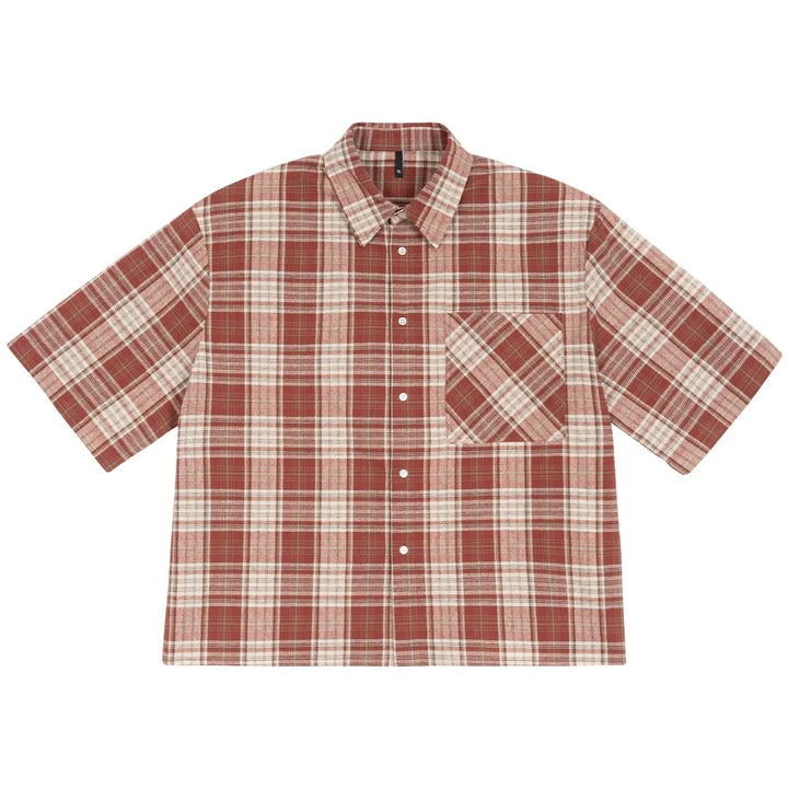 Retro Grid Button Shirt