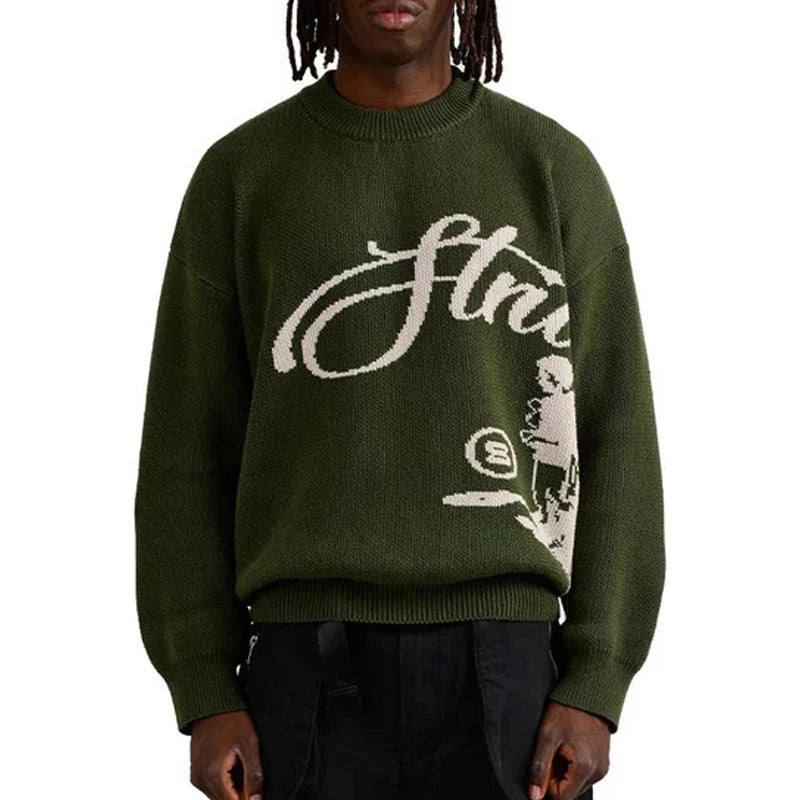 Abstract Graphic Knit Sweater