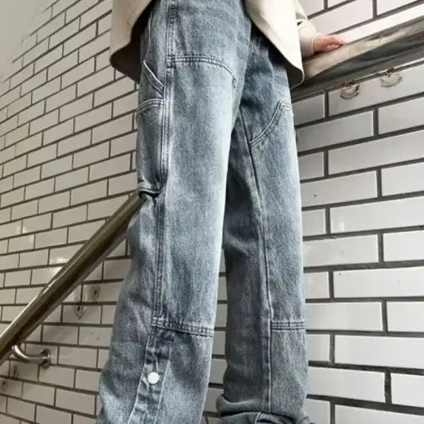 Cargo Style Denim Pants