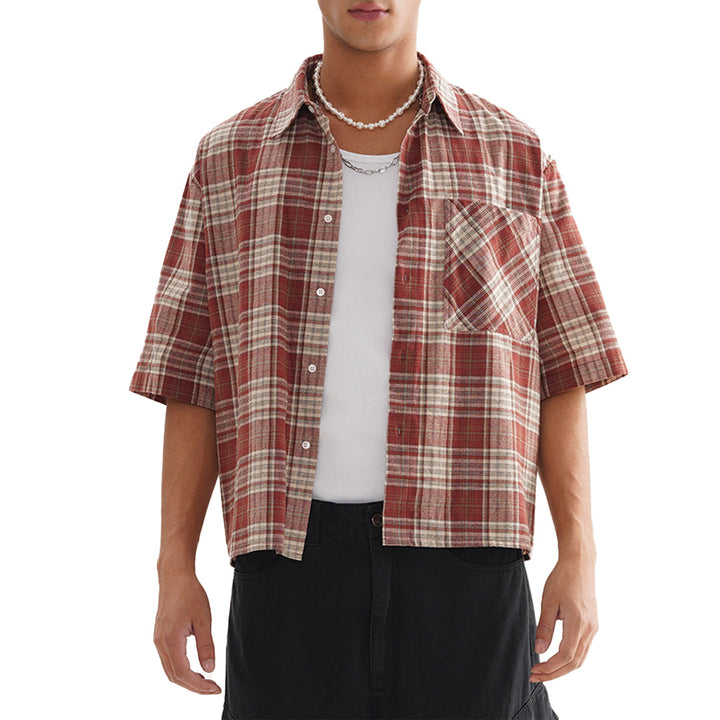 Retro Grid Button Shirt