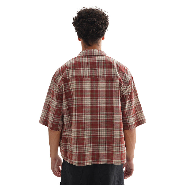 Retro Grid Button Shirt