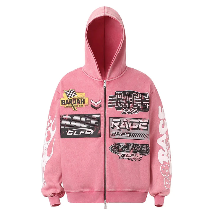 Racing Graphic Zip Hoodie
