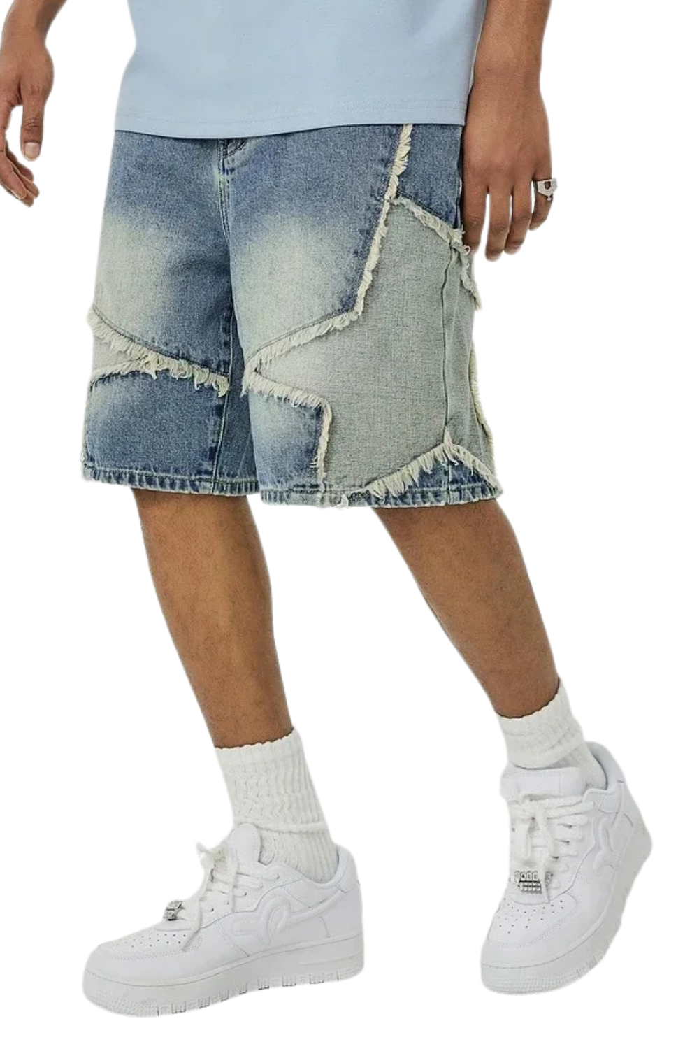 Star Patch Denim Shorts
